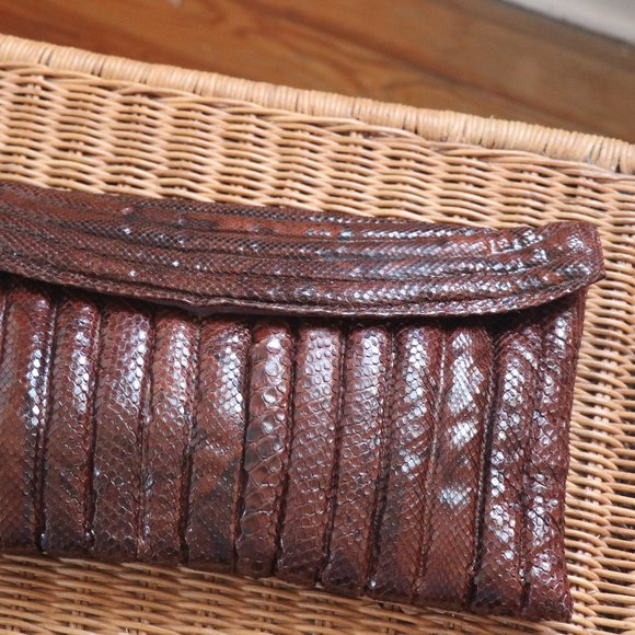 VINTAGE Snakeskin Clutch (1930's) - Picture 1 of 6